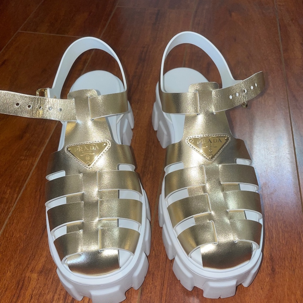 Prada Leather and rubber Sandals